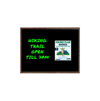 Wood Frame 15x20 Magnetic Black Wet Erase Marker Board | Porcelain on Steel