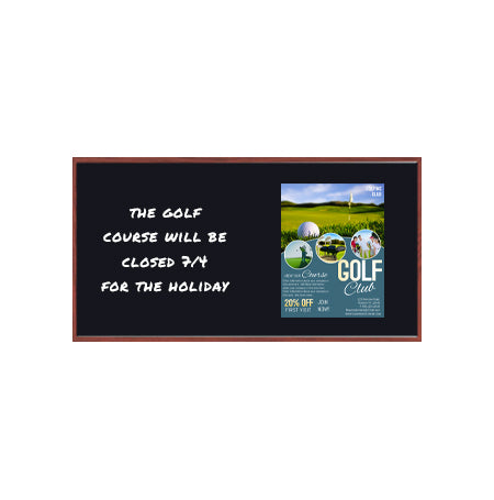 Wood Frame 24x48 Magnetic Black Wet Erase Marker Board | Porcelain on Steel