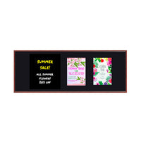 Wood Frame 24x72 Magnetic Black Wet Erase Marker Board | Porcelain on Steel