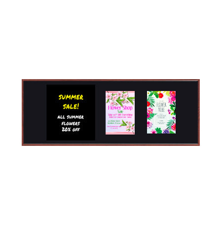 Wood Frame 24x72 Magnetic Black Wet Erase Marker Board | Porcelain on Steel