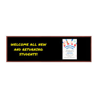 Hardwood Framed 24x84 Magnetic Black Wet Erase Marker Board with Porcelain on Steel Writing Surface