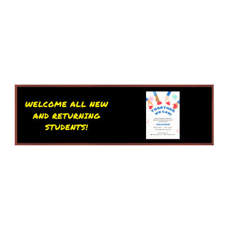 Hardwood Framed 24x84 Magnetic Black Wet Erase Marker Board with Porcelain on Steel Writing Surface