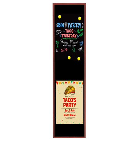 Wood Frame 24x96 Magnetic Black Wet Erase Marker Board | Porcelain on Steel