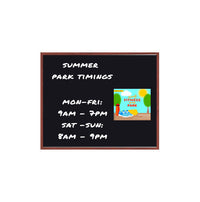 Wood Frame 30x36 Magnetic Black Wet Erase Marker Board | Porcelain on Steel