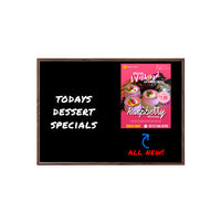 Wood Frame 36x24 Magnetic Black Wet Erase Marker Board | Porcelain on Steel