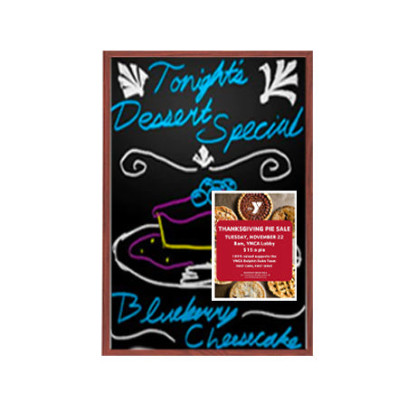 Wood Frame 36x84 Magnetic Black Wet Erase Marker Board | Porcelain on Steel