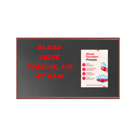 Wood Frame 48x84 Magnetic Black Wet Erase Marker Board | Porcelain on Steel