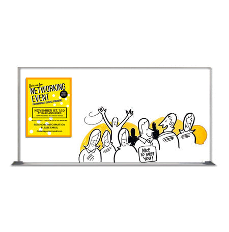 36x72 Magnetic White Dry Erase Marker Board with Aluminum Frame