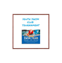 14x14 Magnetic White Dry Erase Marker Board with Wood Frame