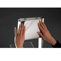 Printed logo or message header is protected with a non-glare overlay.