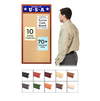 24" x 60" Open Face Wood #362 Framed Cork Board with Personalized Message Header