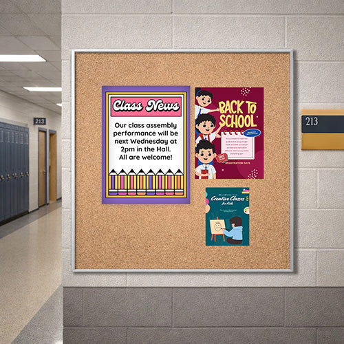 Access Cork Board™ 30" x 30" Open Face Classic Metal Framed Cork Bulletin Board