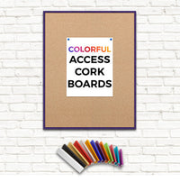 Access Cork Board™ Open Face 22 x 28 Colorful Metal Framed Bulletin Boards