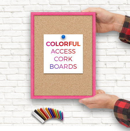 Access Cork Board™ 9" x 12" Open Face Colorful Metal Framed Bulletin Boards with 50+ Sizes