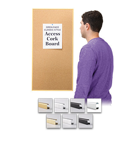 Access Cork Board™ 24" x 36" Open Face Classic Metal Framed Cork Bulletin Board