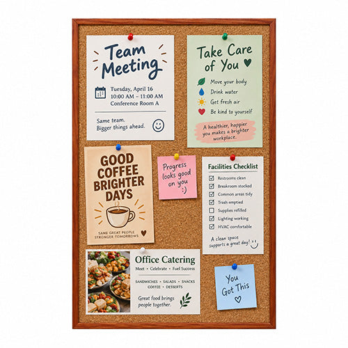 WIDE WOOD 12x18 Framed Cork Bulletin Board (Open Face with 2" Wide Wood Frame)