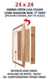 24 x 24 Wall Oak Shadow Boxes (2" Deep) | Wood Shadow Box Frame