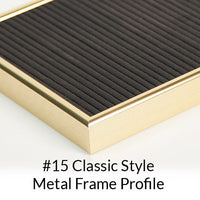 9"x12" Classic Metal Picture Frame Borders the Black Vinyl Letter Board | Choose from 7 Popular Metal Finishes