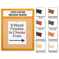 Access Cork Board™ with Header 30" x 60" Open Face Bulletin Board, Wood Framed Classic Picture Frame Style #362 in 8 Wood Frame Finishes