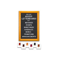Access Letterboard | Open Face 12x18 Framed Black Vinyl Letter Board with 6 Wooden 353 Frame Finishes