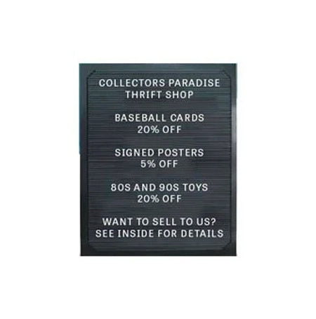 Open Face Thermoformed Plastic Letter Board 11 x 14 with Black Cardboard Backing