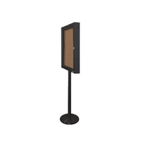 Heavy-Duty Outdoor Enclosed Bulletin Board Stand with 11 x 17  Display Case in 4 Metal Finishes
