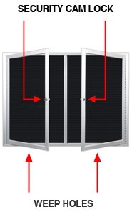 Outdoor Enclosed Letter Boards 2 and 3 Door Display Case Styles