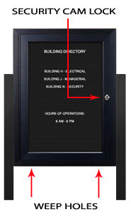 Outdoor Enclosed Letter Boards with Leg Posts (Single Door) - at Displays4Sale