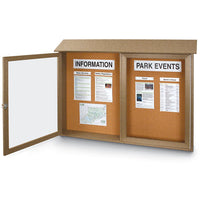48x48 Message Center Hinged with 2 Doors (OPEN VIEW) - POSTS INCLUDED