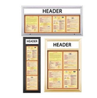 Outdoor Enclosed Menu Cases with Header for 11" x 14" Portrait Menu Sizes (Radius Edge)