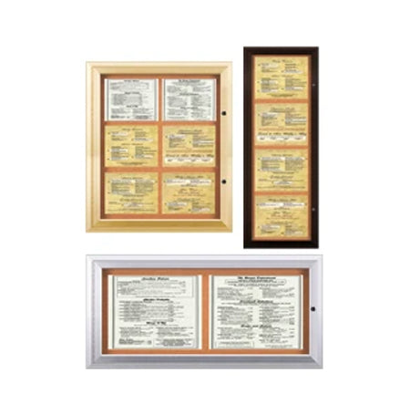 Outdoor Enclosed Menu Cases with Lights for 11" x 14" Landscape Menu Sizes (Radius Edge)