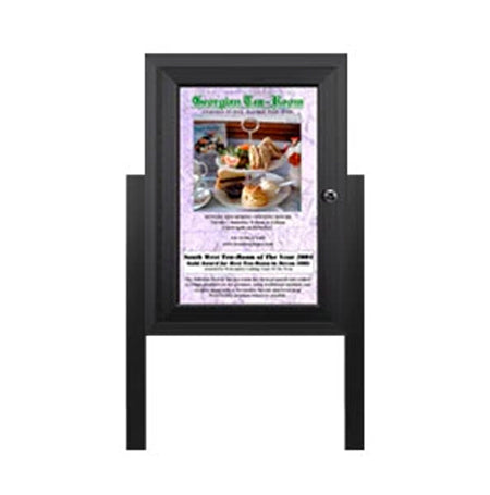 Outdoor Enclosed Menu Cases with Lights & Legs (11" x 17" Portrait Menus) Sizes