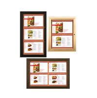 Indoor Enclosed Menu Cases with Lights for 11" x 17" Landscape Menu Sizes