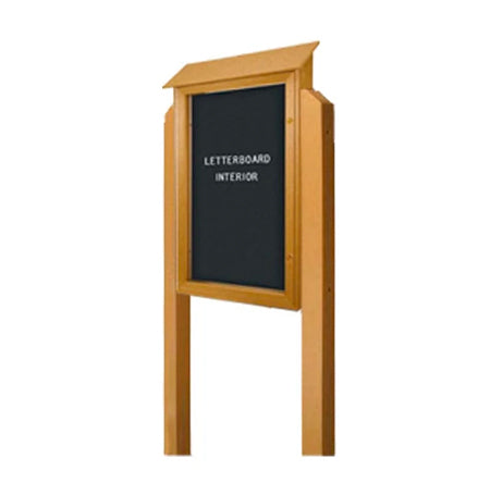 Single Door Letter Board Message Center with Posts - Left Hinged with 22 Sizes