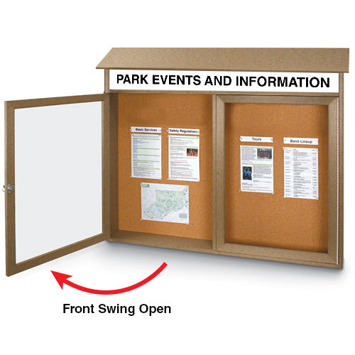 45x36 Message Center Hinged with 2 Doors (OPEN VIEW)