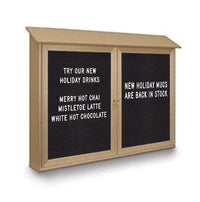 Two Door 48x48 Weatherproof Enclosed Outdoor Message Center Letter Boards Wall Mount