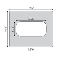 9 lb. base dimensions: 14.5" x 17.5"