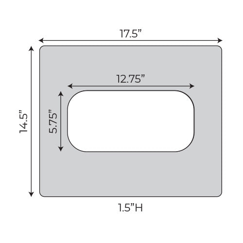 9 lb. base dimensions: 14.5" x 17.5"