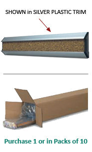 Plastic Framed Bulletin Board Message CORK BARS (36" Length)