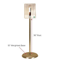 7 x 11 Poster Pedestal Literature Holder Floorstand in a Gold Finish. Perfect for any INDOOR use in your restaurant, mall, lobby, office building, school, etc.