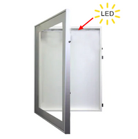 SwingFrame Designer Metal Framed Interior Lighted Shadow Box 3" Deep Interior Cabinet 12 Sizes