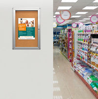 30 x 40 Enclosed Bulletin Board with Rounded Corners | Indoor 2" Deep Wall Display Case, Single Door