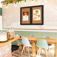 60 x 24 INDOOR Enclosed Bulletin Cork Boards 2 DOOR