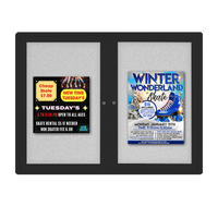 Indoor Enclosed Cork Bulletin Board 60x48 with Smooth Rounded Corners and 2-Door Lockable Metal Cabinet