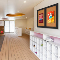 Indoor Enclosed Bulletin Boards 60x60 Cabinet Two Door Cabinet with Safe Rounded Corners