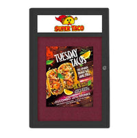 Indoor Enclosed Bulletin Boards 36 x 48 with Header (Radius Edge)