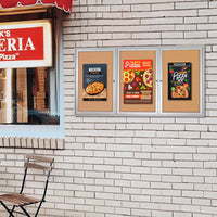 96 x 30 Enclosed Outdoor Bulletin Boards with Lights (3 DOORS)