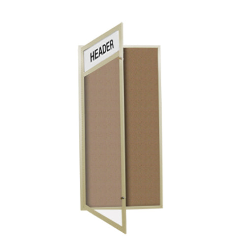 Extra Large 36 x 84 Indoor Enclosed Bulletin Board Swing Cases with Header and Lights (Single Door)