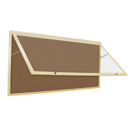 Extra Large 48 x 96 Indoor Enclosed Bulletin Board Swing Cases with Header and Lights (Single Door)