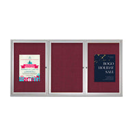 84x48 Enclosed Indoor Bulletin Boards with Radius Edge (3 DOORS)